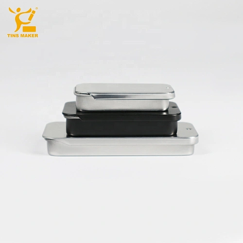 Small White Painting Metal Top Lid Crafts Balm Storage Cosmetic Mint Frosted Can Containertin Box Sliding  With Clear Lid