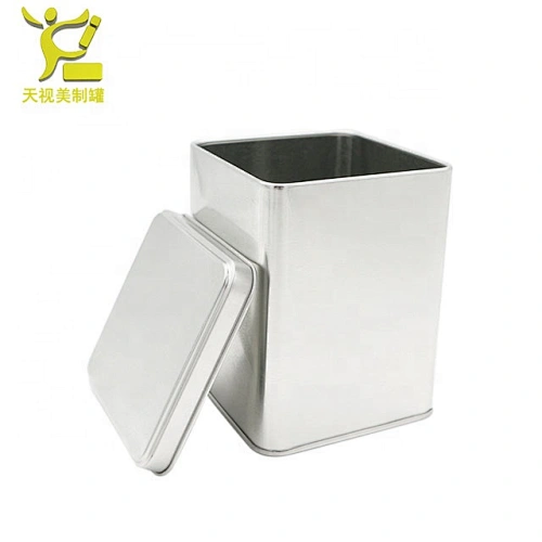 luxury food tea packaging metal tin can box black square tea container tin/golden tea candy jar tin can