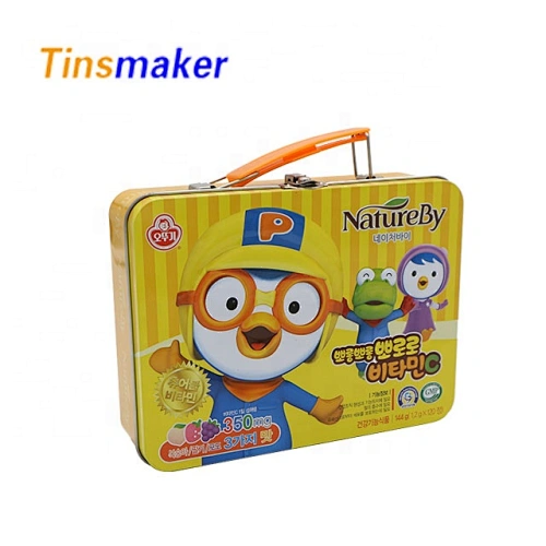 Box Tin Metal With Foil Portable Handle Customized Kids Storage Vintage Camping Logo For Parts Can Aluminum Making Blank Lunch