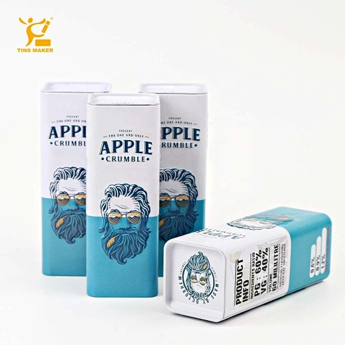 Customized  Embossed Luxury Tray Lid  Square Tin  box Container Slim Food Packaging Candy Tea Chocolate Storage Square case