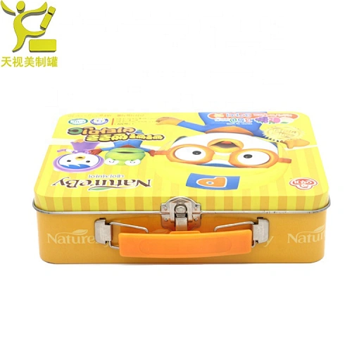 Christmas Printed Large Big Storage Plate Gift Packaging  Stick Shaped Custom Candy Cookie Tea Food Metal Can Hinged Tin Box