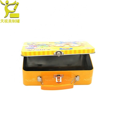 Tin Box Metal With Portable Logo Handle Foil Custom Children Puzzletch Armstrong Wholesale Outdoor Mess Camping School D Lunch