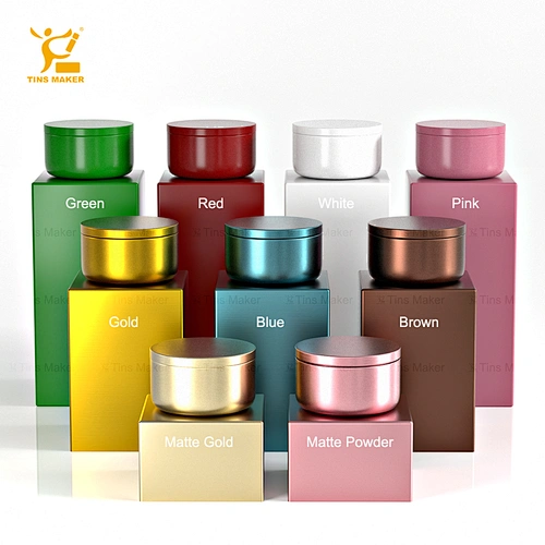 TINSMAKER Aluminum packaging portable travel massage candle aluminum can jar for soy scented candle wholesale 50ml 53*37mm