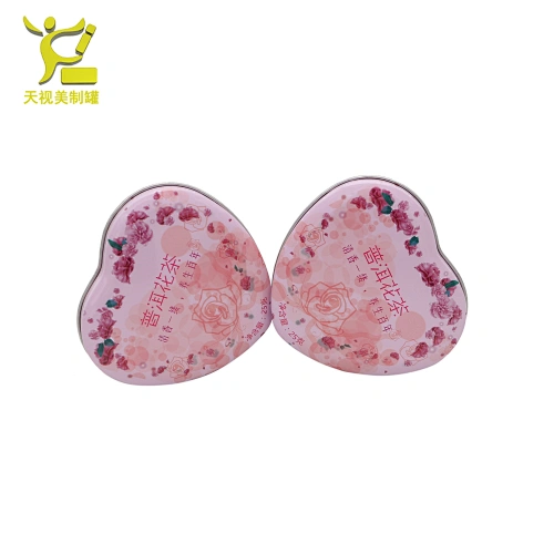 Custom Canned Food Heart Shaped Tea packaging Metal Tin Cans