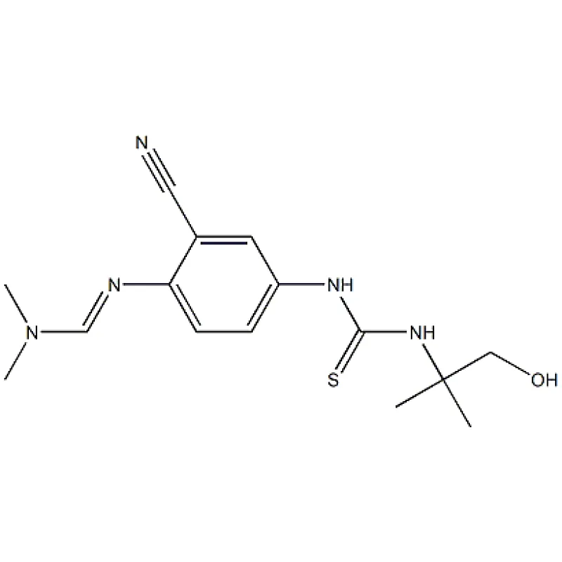 (E)-N'-(2-cyano-4-(3-(1-hydroxy-2-methylpropan-2-yl)thioureido)phenyl)-N,N-dimethylformimidamide
