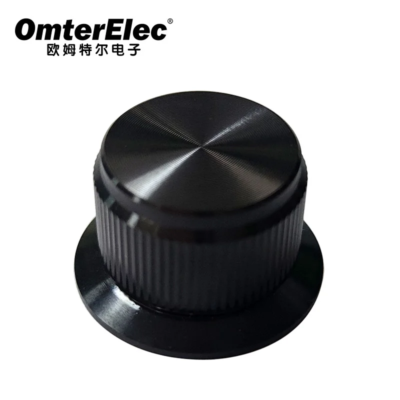 Knurled aluminium knob with skirted