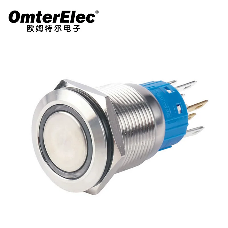 19C DP ring type with light 19MM Large circle illuminated piezo electric switch