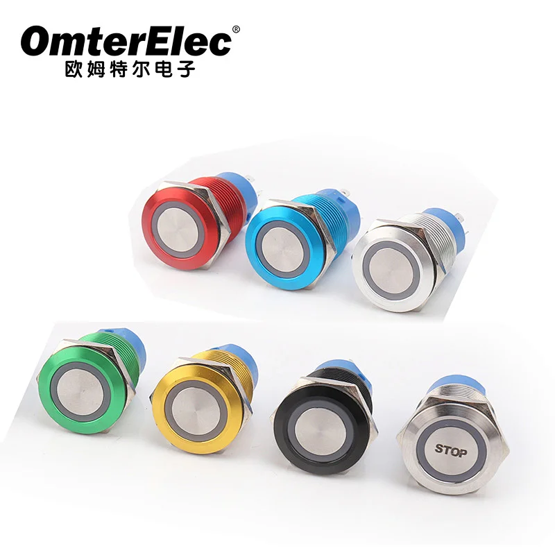 19FMM anodized metal momentary switch