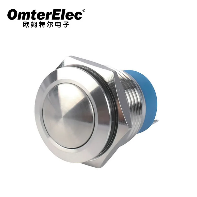 16A spherical solder pins 12V 4 pin led metal push button switch