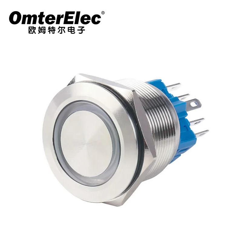 25A single pole ring type Domed actuator ring push button momentary switch