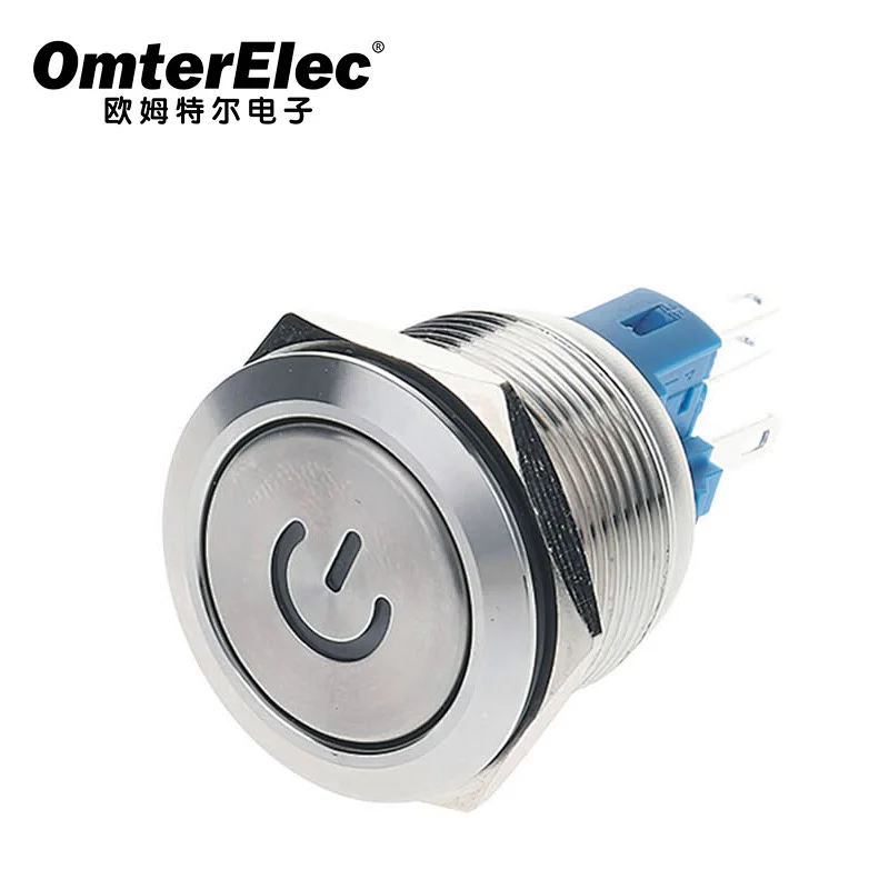 22A power light normally closed normally open metal push button 22A power light normally closed normally