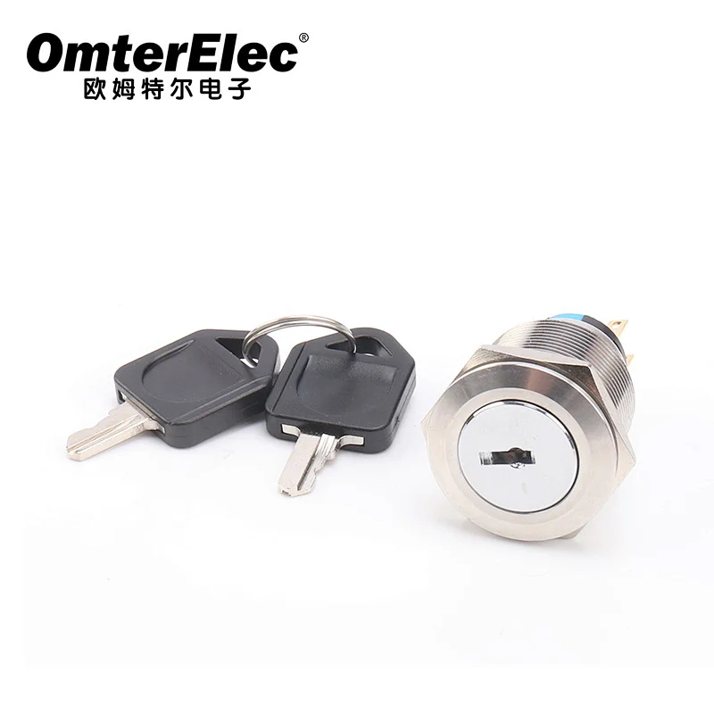 25MM key button 2-speed 3-speed self-locking switch push button switch key