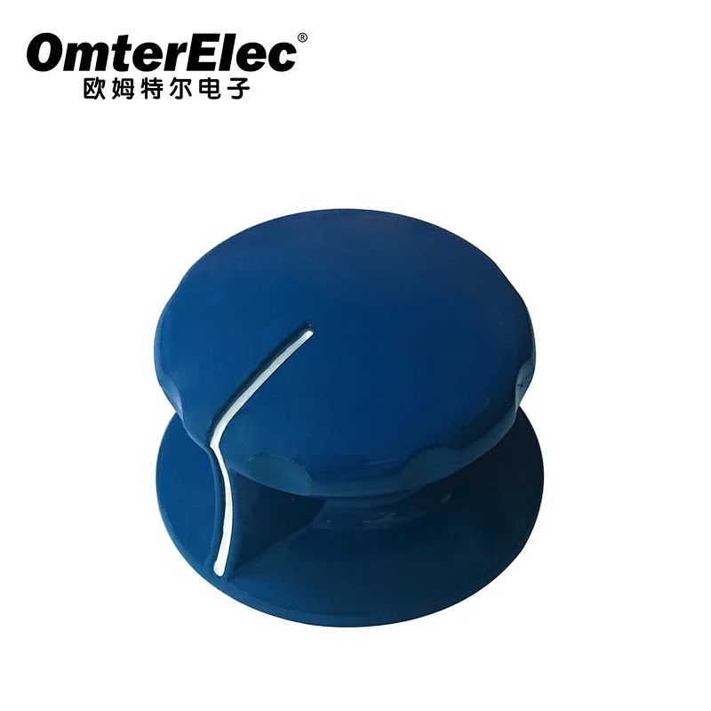 blue RCA mushroom knob