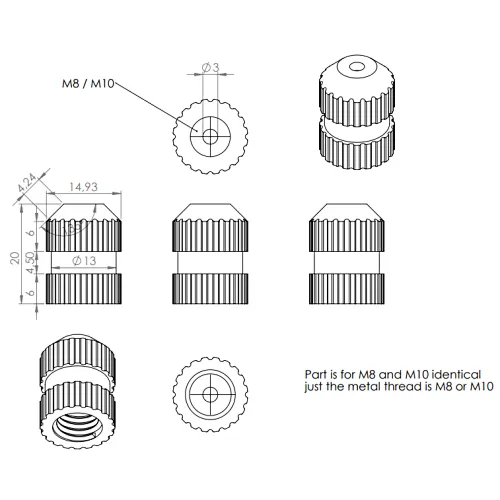 m4 knurled thumb nut