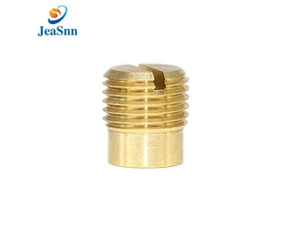 CNC Lathe Machining Small Brass Parts Sotted Thread Dowel Pin