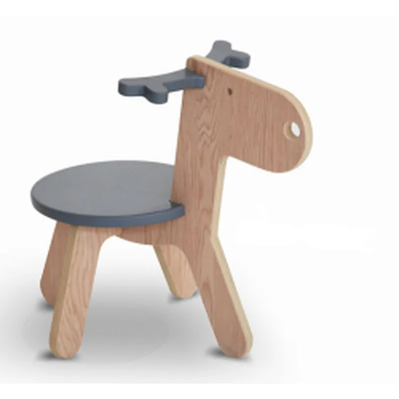 Child Toddler Wooden Cartoon Animal Chairs Wooden Stools Baby Room Preschool Playroom Seat Chair