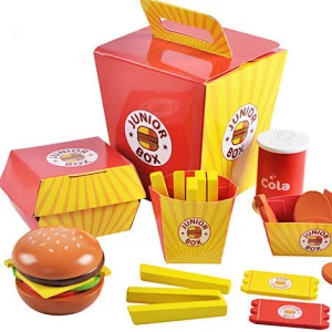 Amazon Hot Selling Kitchen Hamburg French Fries Cola Set Kids Children'S Diy Kitchen Pretend Play Toys