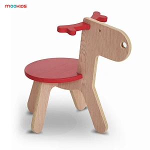 Child Toddler Wooden Cartoon Animal Chairs Wooden Stools Baby Room Preschool Playroom Seat Chair