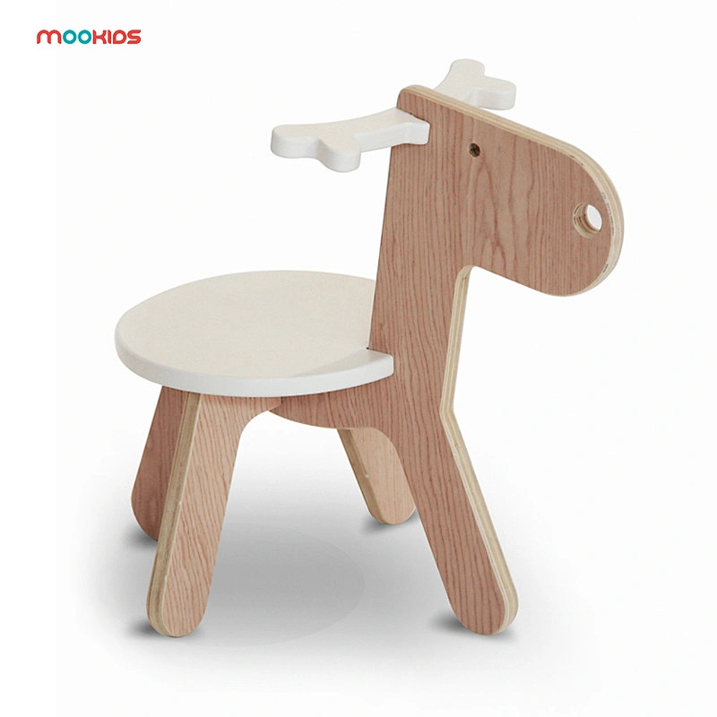 Child Toddler Wooden Cartoon Animal Chairs Wooden Stools Baby Room Preschool Playroom Seat Chair