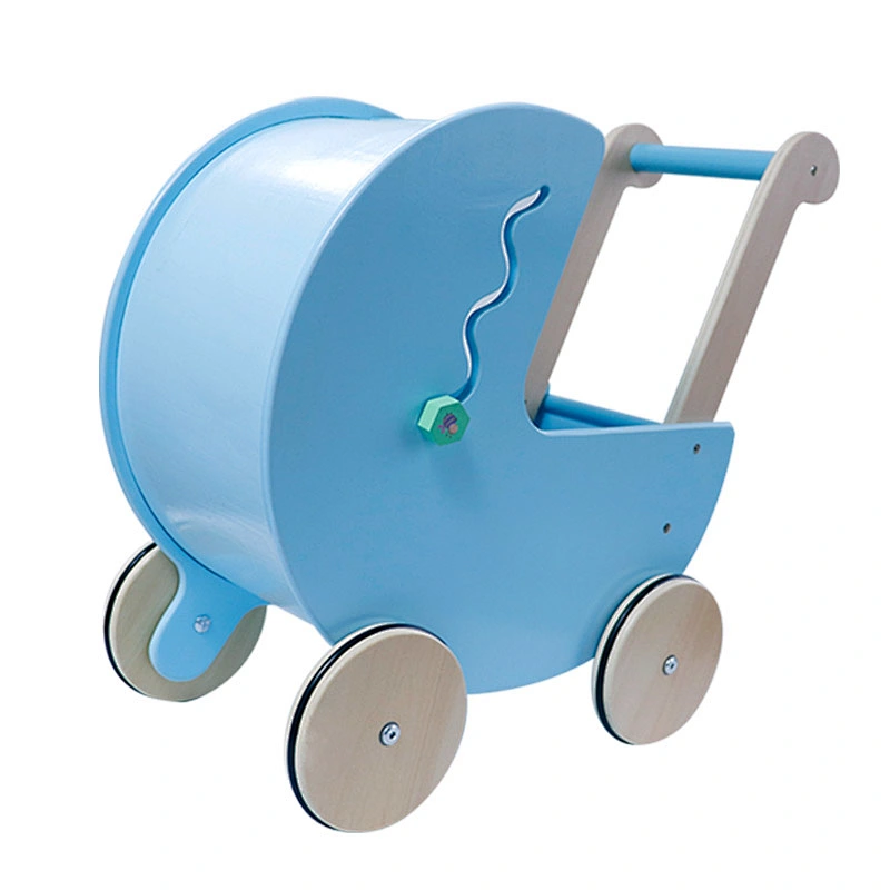 Amazon hot seller MOOKIDS cute Wooden toys Blue Multifunctional cart walkers baby ride on car educational toys for children