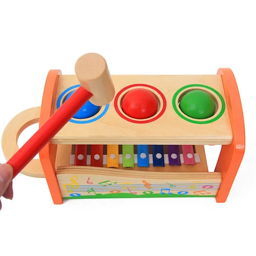 Wooden knocking table Xylophone Music Toy Pounding Toy Ball pounder toy for kids