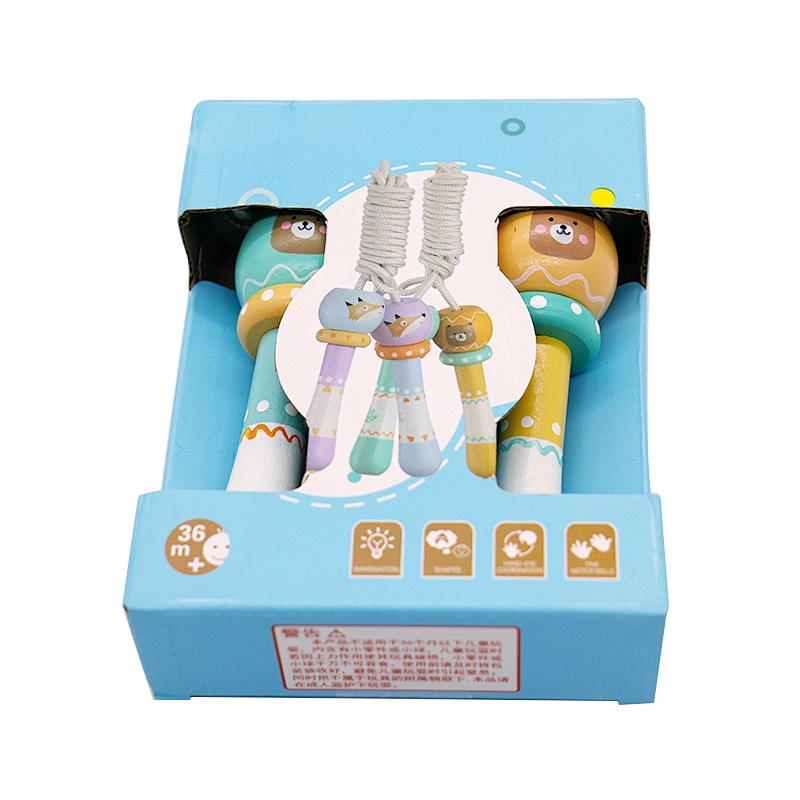 New high-quality wooden children's skipping rope exercise toy skipping rope