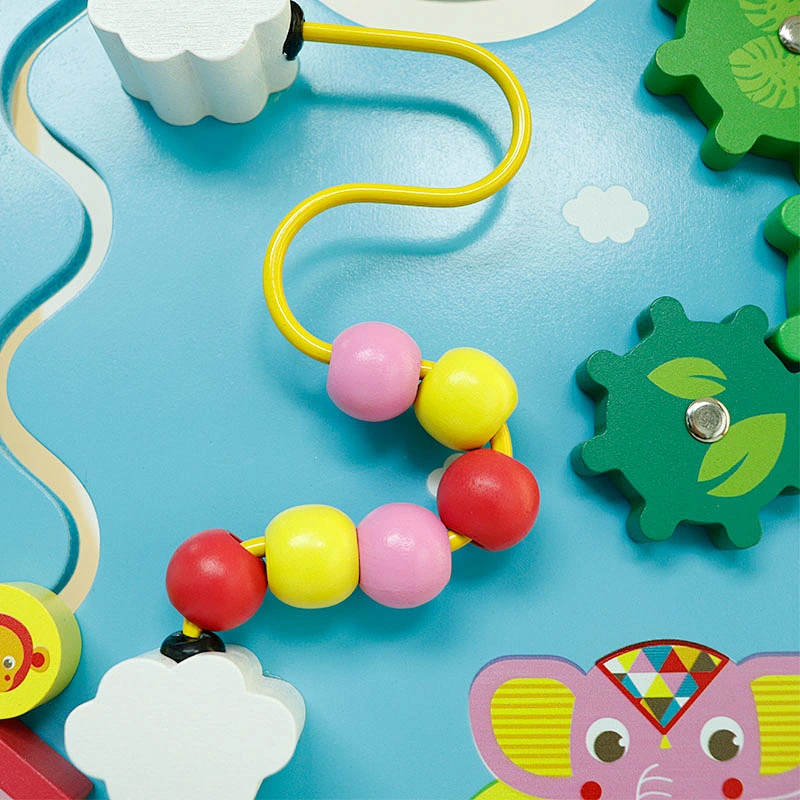 preschoolers solid durable Cartoon baby toy wood curved four-wheeler child wooden baby walking toys