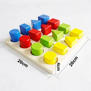 Wooden Geometric Cognitive Montessor Recognition Shape Matching Sorting Board Toddler Kids Education Montessori Toy