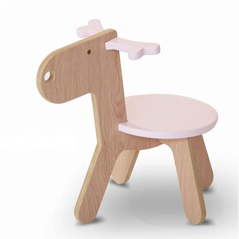 Child Toddler Wooden Cartoon Animal Chairs Wooden Stools Baby Room Preschool Playroom Seat Chair