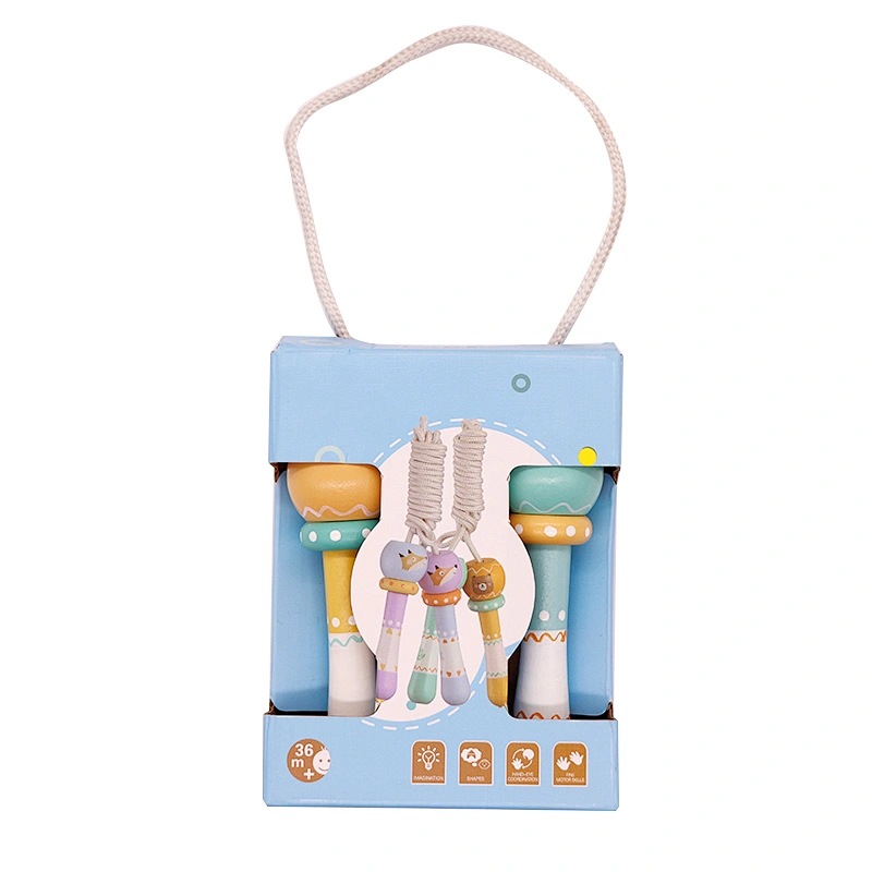 New high-quality wooden children's skipping rope exercise toy skipping rope