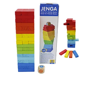 Amazon Hot Selling   Colorful Wooden Blocks Stacking Game   Stacking  Building  Block for Adult & Kids