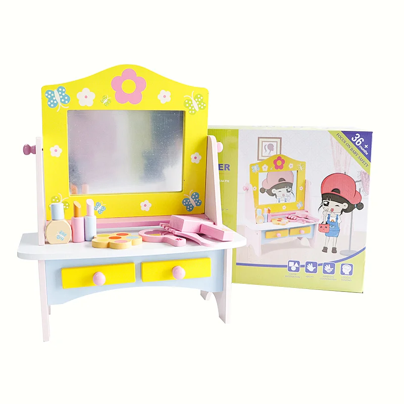 Wooden pink dressing table toy , Mookids