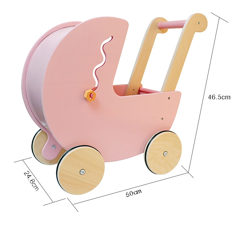 MOOKIDS cute Wooden toys pink Multifunctional cart walkers baby ride on car educational toys for children