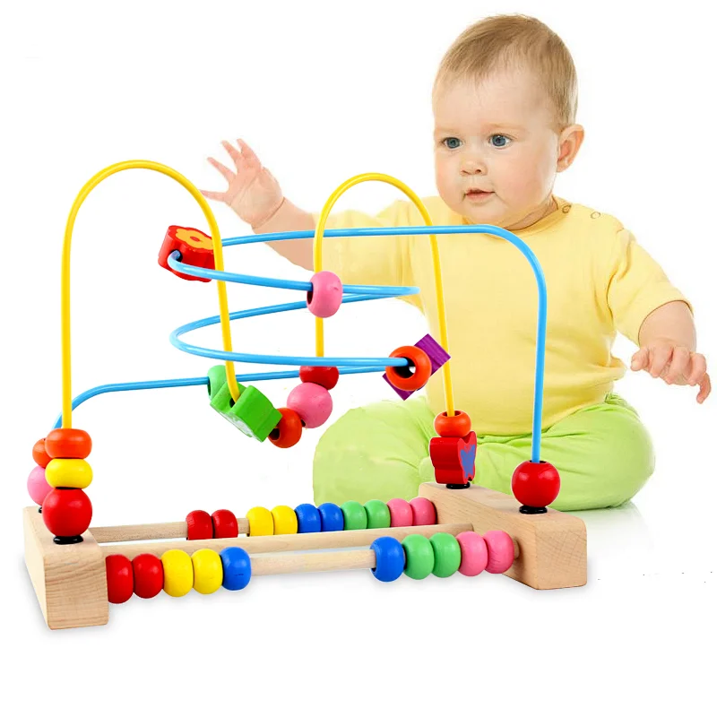 Amazon Top Seller Wooden Kindergarten Early Education Splicing Game Triangle Beads Coaster Monessori Toys for Children