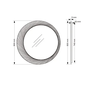 Mosmile Hotel Round Defogging Wall LED Bathroom Mirror