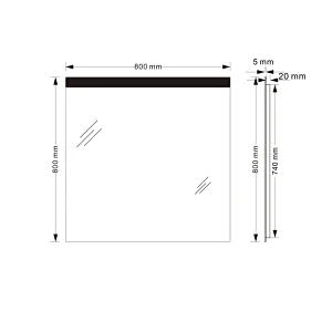 Mosmile Frameless Square LED Bathroom Mirror with Fog Resistant