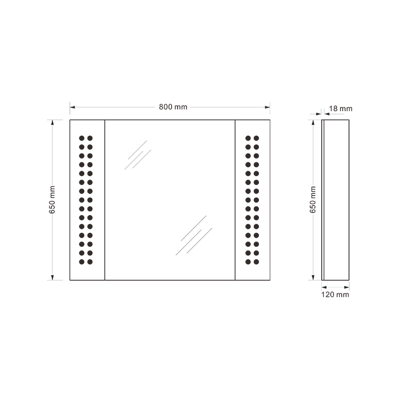 Mosmile Hotel LED Lighting Bathroom Mirror Cabinet