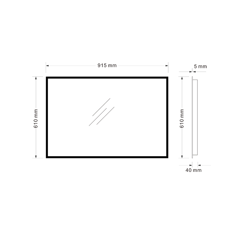 Mosmile Dimming Framed Rectangle Anti-fog Touch LED Bathroom Mirror