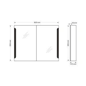 Mosmile Rectangle Frameless LED Bathroom Mirror Cabinet