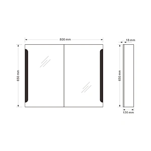 Mosmile Rectangle Frameless LED Bathroom Mirror Cabinet