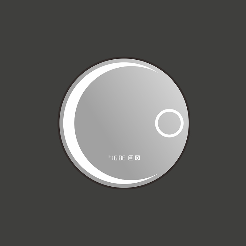 Mosmile Magnifying Plastic Framed LED Round Bathroom Mirror