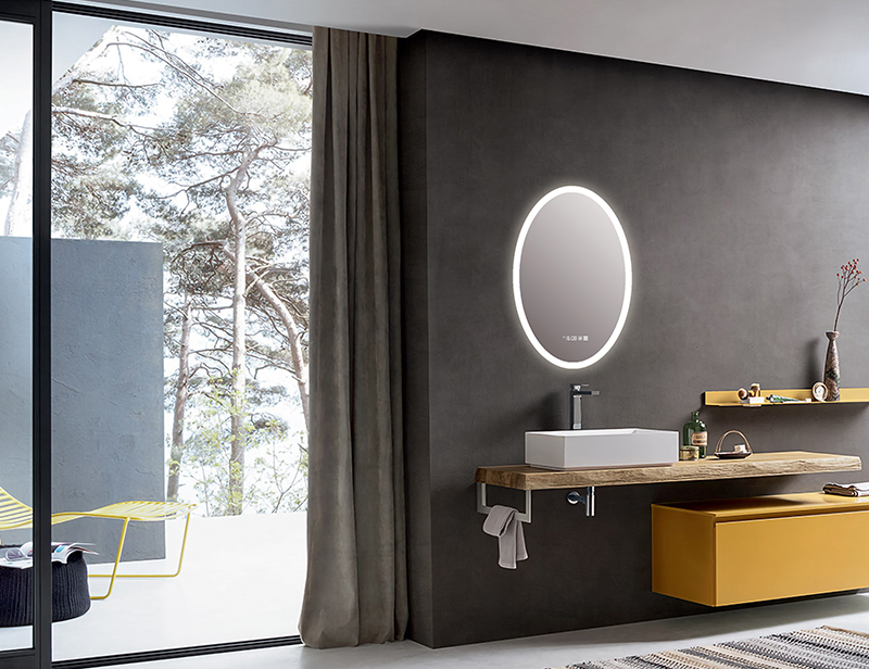 Mosmile Wall Mounted Oval LED Lighted Bathroom Mirror