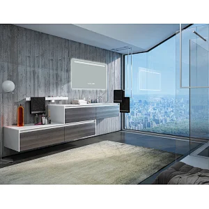 Mosmile Customized Wall Rectangle LED Backlit Anti-fog Bathroom Mirror