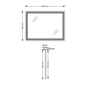 Mosmile Frameless Wall LED Backlit Light Rectangle Bathroom Mirror