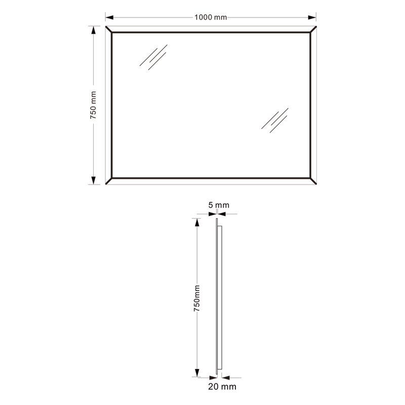 Mosmile Modern LED Back Lit Anti-fog Rectangle Bathroom Illuminated Mirror