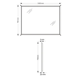 Mosmile Modern LED Back Lit Anti-fog Rectangle Bathroom Illuminated Mirror