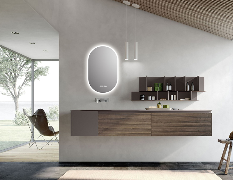Mosmile Hotel Wall LED Lighted Defogging Bathroom Mirror