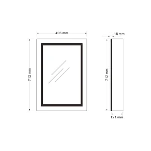 Mosmile Frameless LED Dimming Bathroom Mirror Cabinet