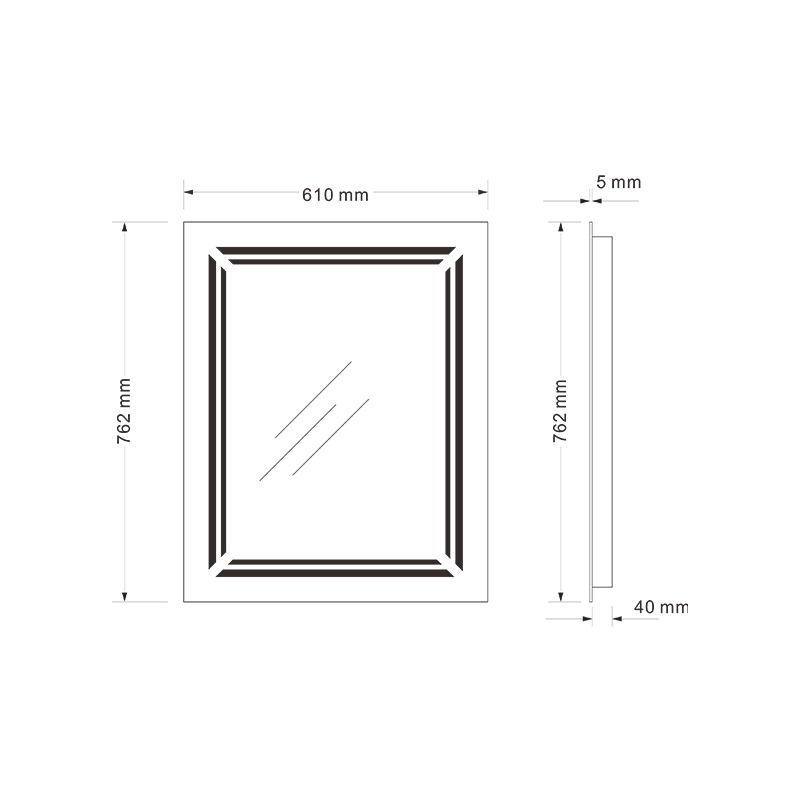Mosmile Hotel Defogging Wall Rectangle LED Bathroom Mirror