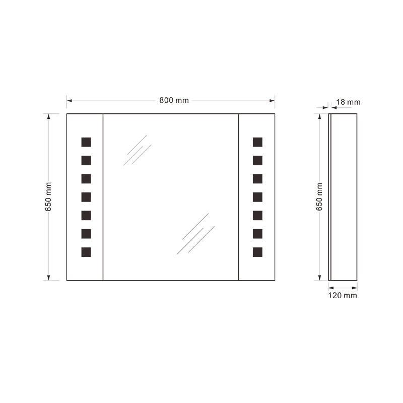 Mosmile Wall Laser LED Aluminium Bathroom Mirror Cabinet